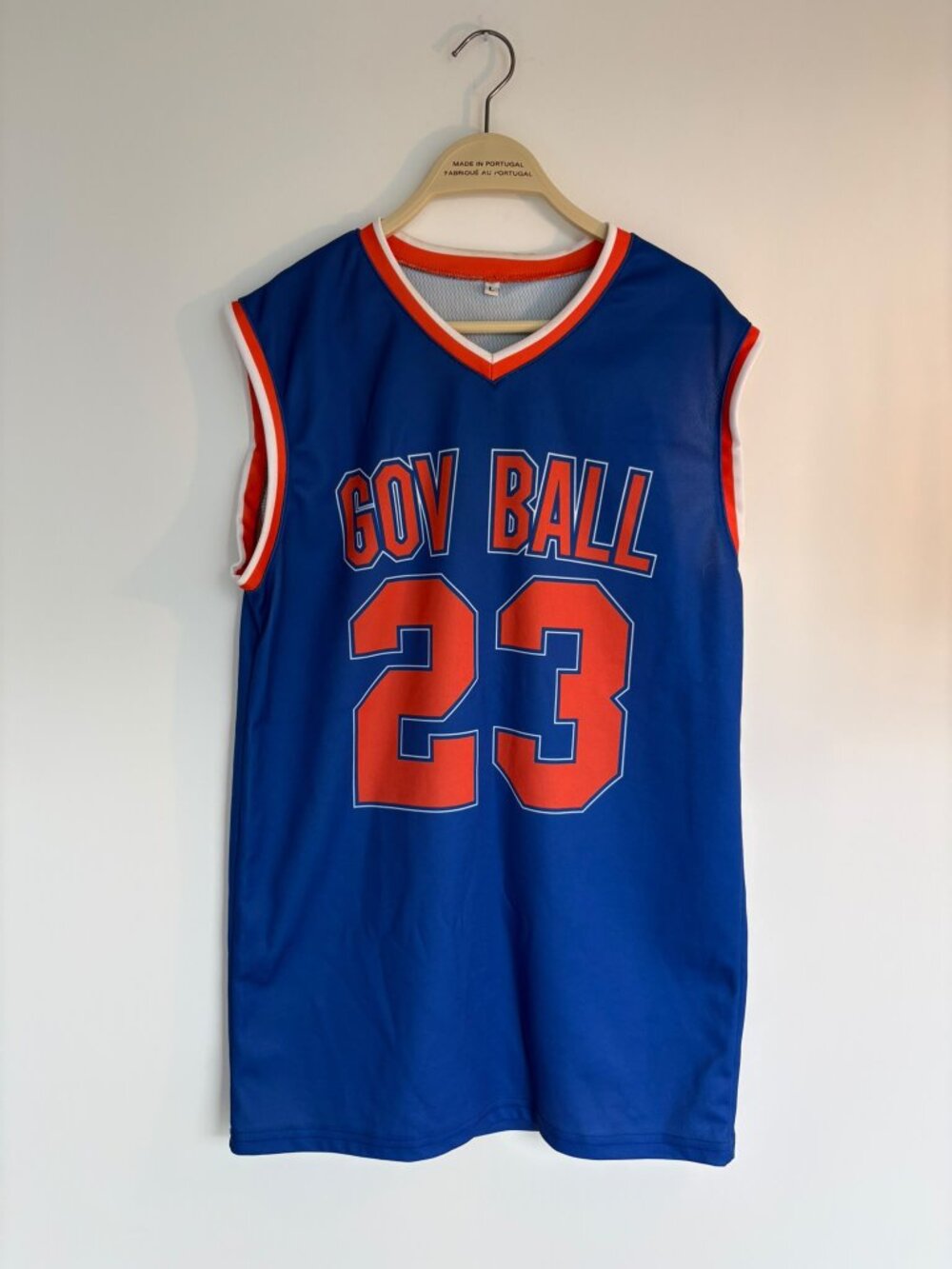 New York “Gov Ball” #23 Basketball Jersey Blue Orange – Size L